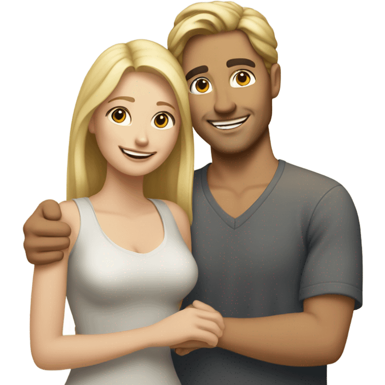 Caucasion male Loving blonde woman  emoji