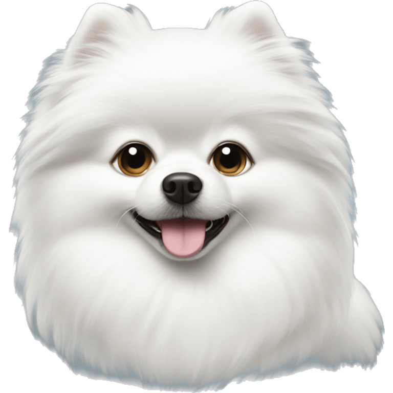 White mini white Pomerania dog  emoji