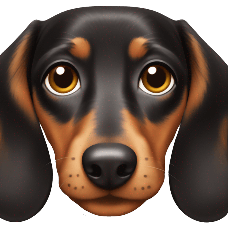 bright brown dachshund cute face emoji