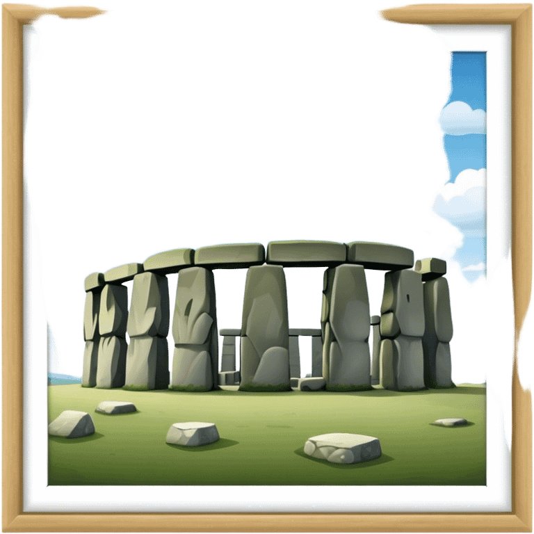 Stonehenge Landmark Emoji – Showing the prehistoric stone circle with a natural sky backdrop. emoji