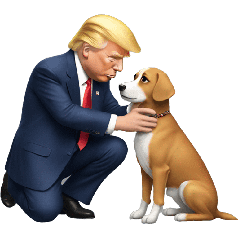 Donald Trump petting a dog  emoji