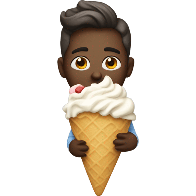 Person eating icecream emoji