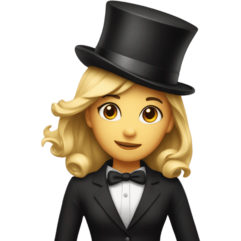 Girl with a top hat emoji