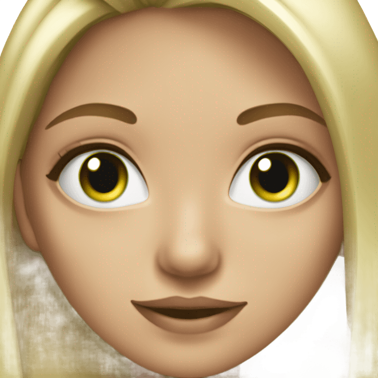 Girl with blonde highlights , green eyes, long eyelashes, nose piercing, smiling, chav  emoji