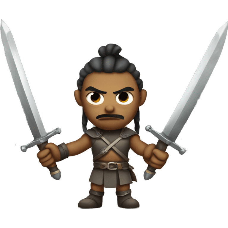 warrior with crossing swords and menacing look emoji