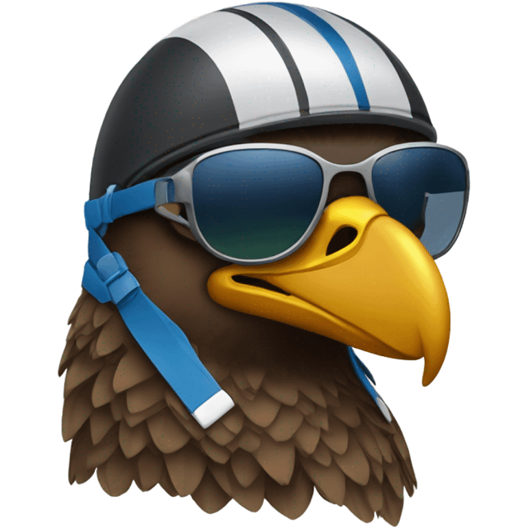 Eagle with football helmet and sunglasses  emoji