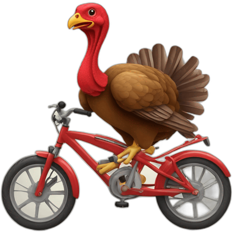 turkey-Riding-a-red-bike emoji