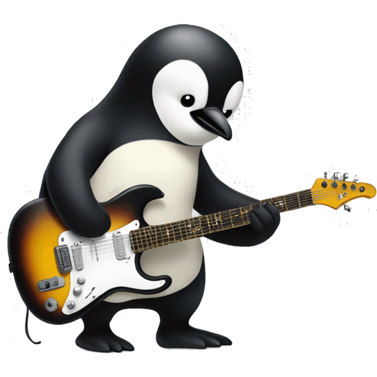 pengui playing electric guitar  emoji