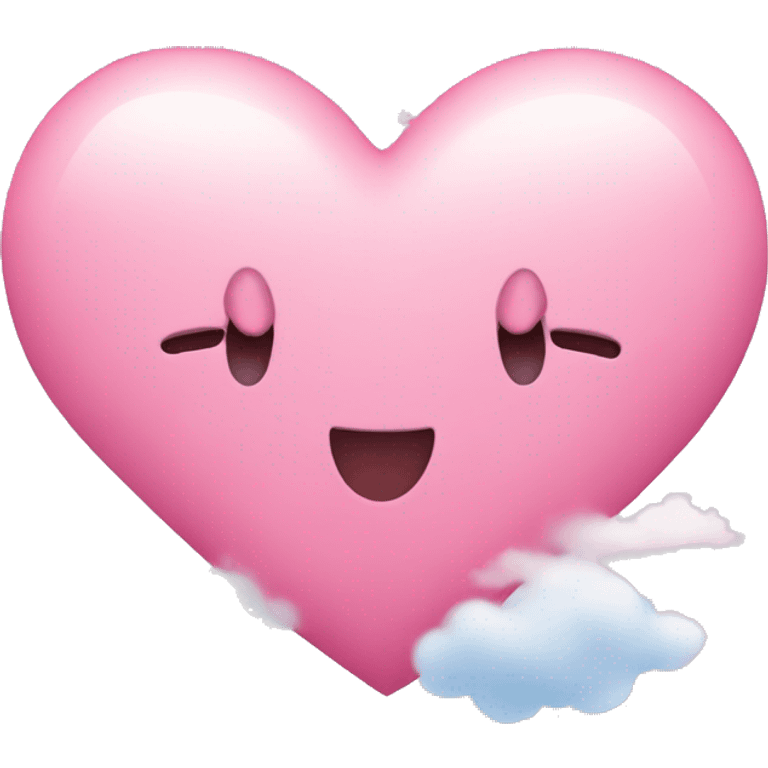 Pink heart with clouds emoji