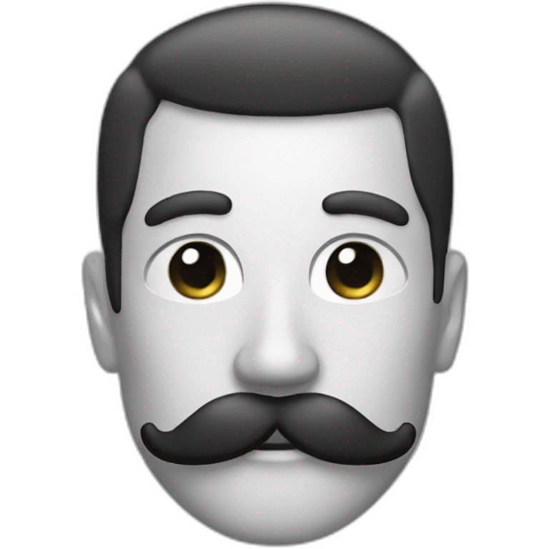 black and white moustache emoji