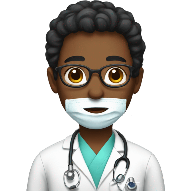 Black haired pediatrician emoji