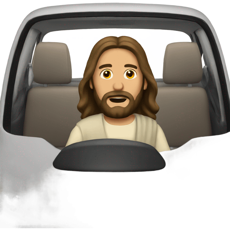 Jesus driving emoji