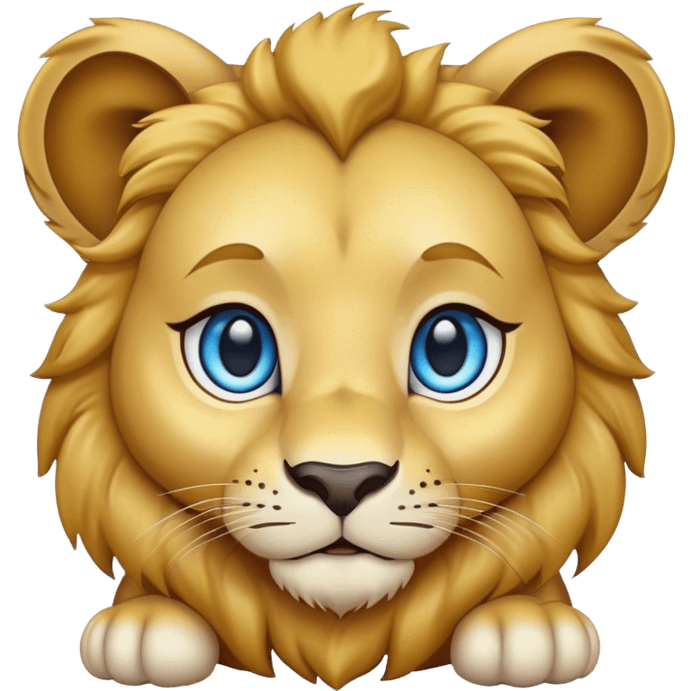 Happy blue eyed Lion baby emoji