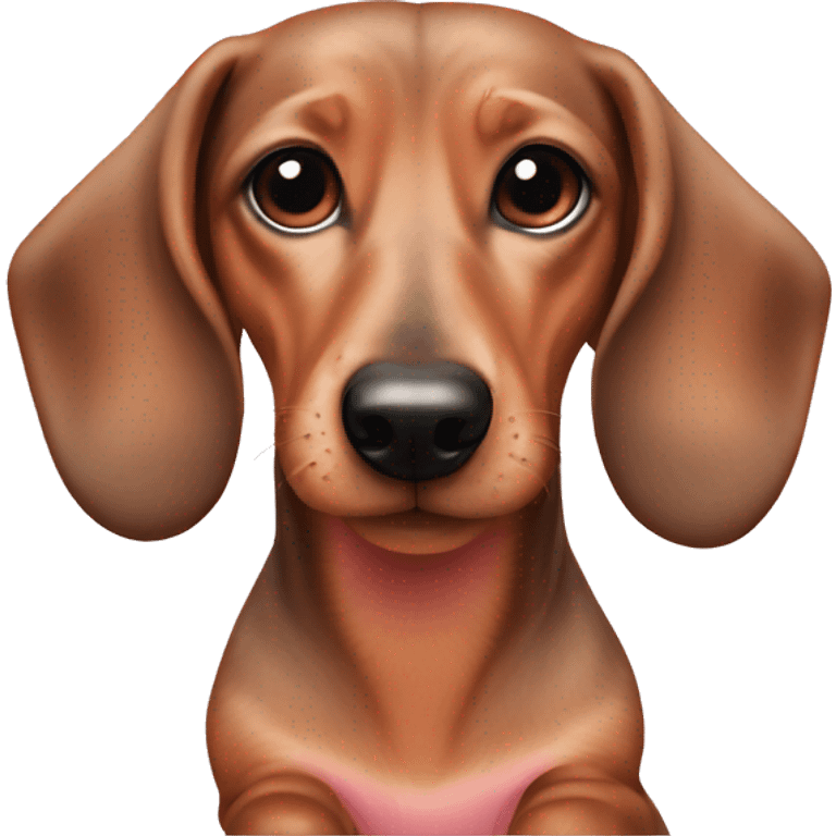 dachshund dog on side in light pink pajamas emoji