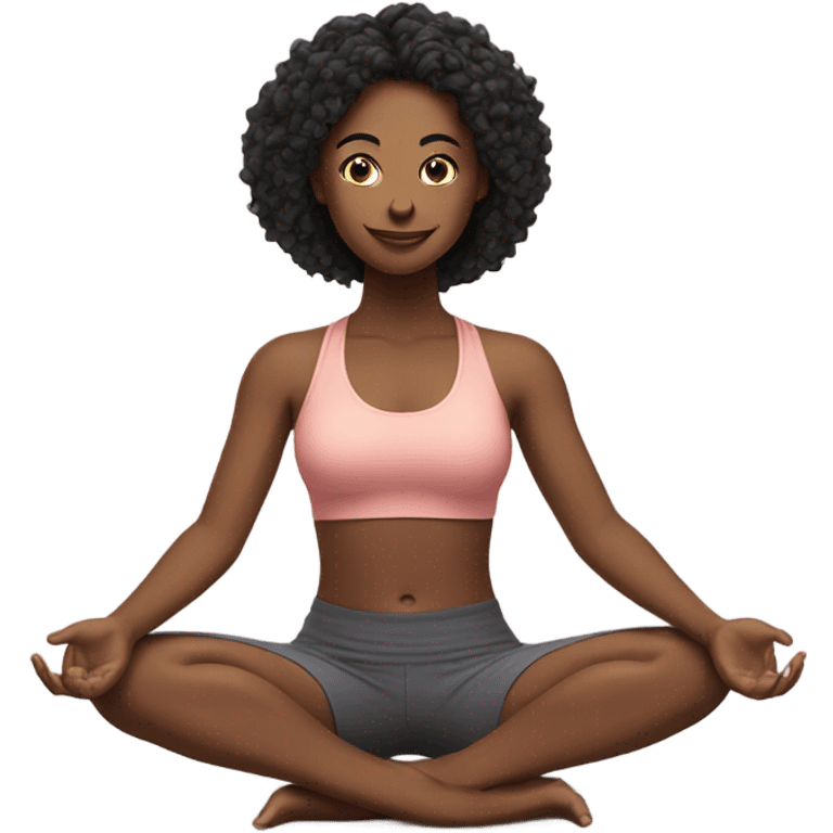 Pretty girl doing yoga emoji