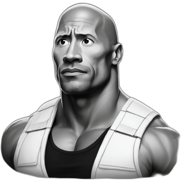 Dwayne Johnson noir et blanc emoji