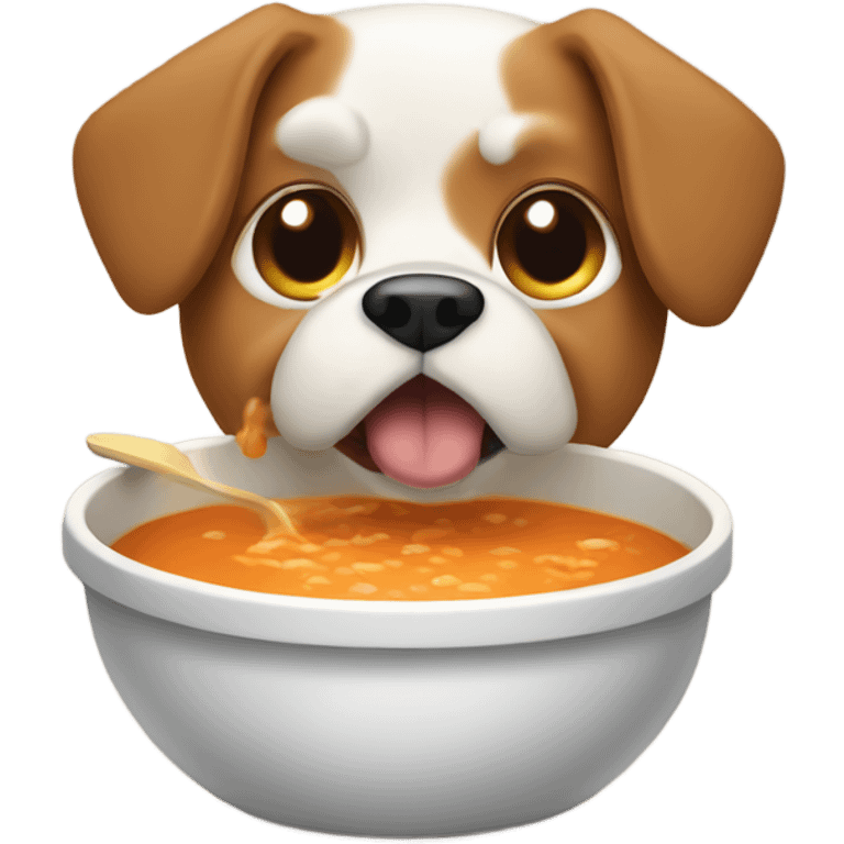 Dog eating soup emoji