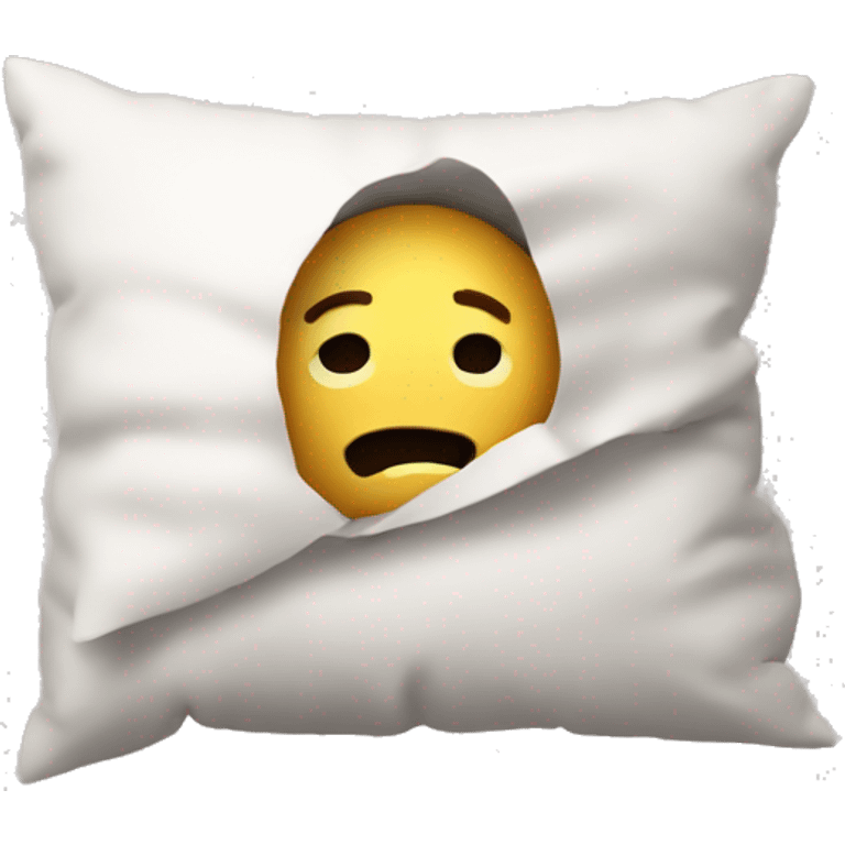 cartoon head buried in pillow emoji