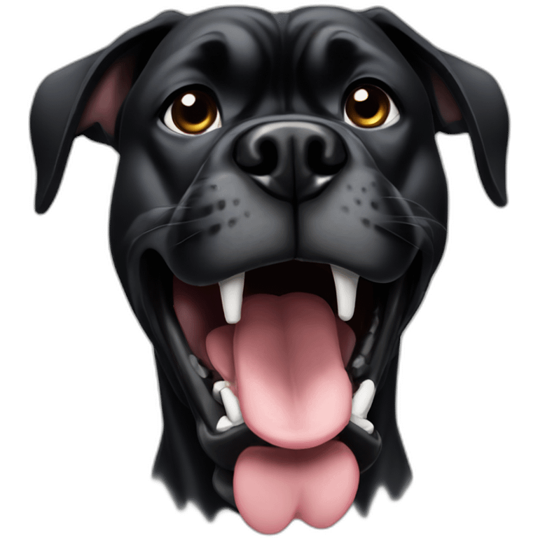 black boxer dog profile with huge underbite emoji