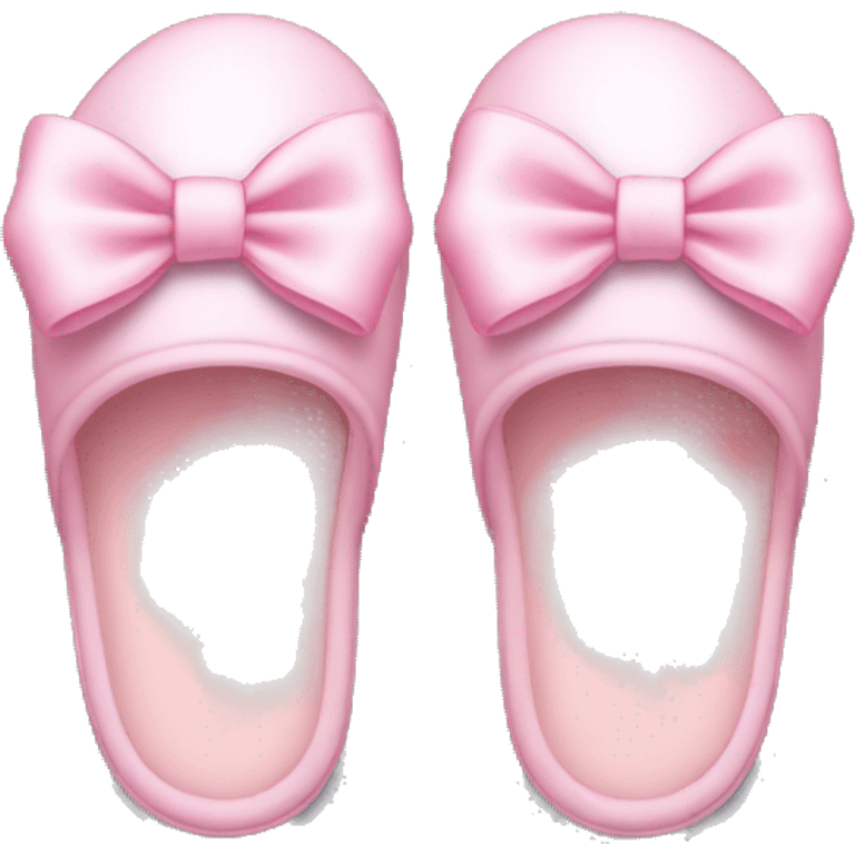 Light Pink low slippers with bows  emoji