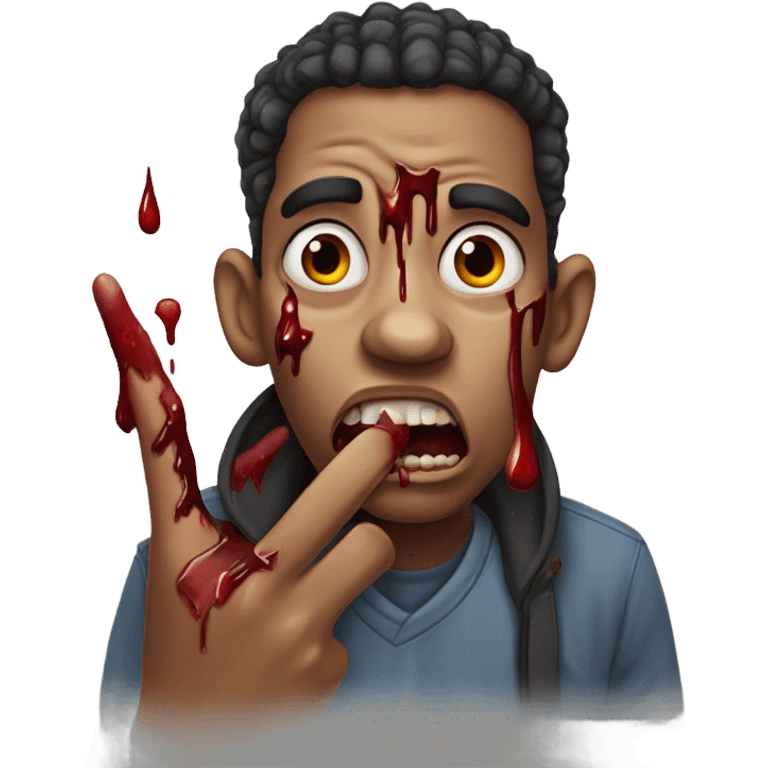 Horror eating nails emoji