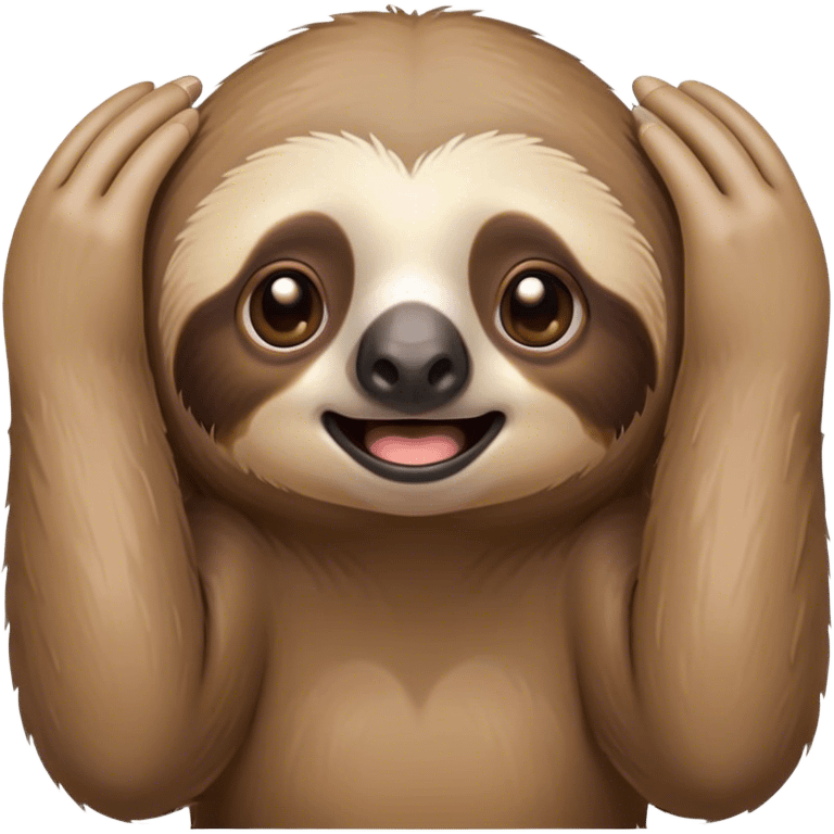 sloth shock face with hands on face emoji