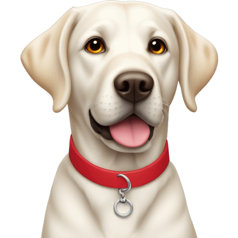 white labrador with red collar  emoji