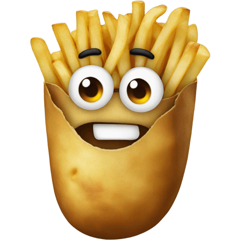 Potato eating fries emoji