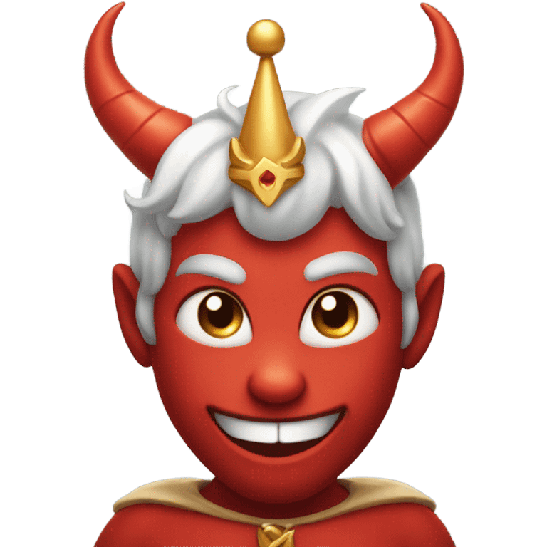 Devil smiling cute with crown emoji