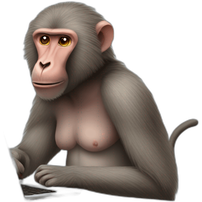 baboon at work emoji