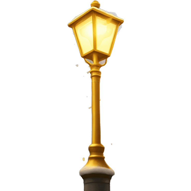 snow falling under the golden light of a lamppost  emoji