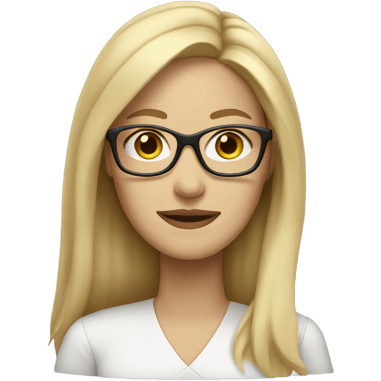 white woman with long blonde hair and glasses emoji