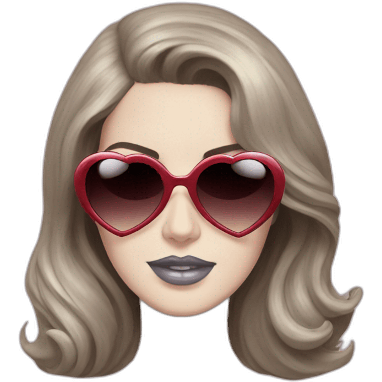 Lana del Rey with heart sunglasses emoji