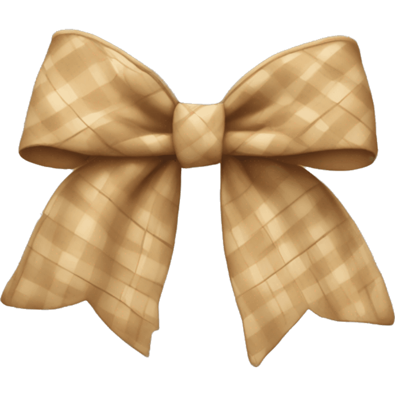 beige plaid bow emoji