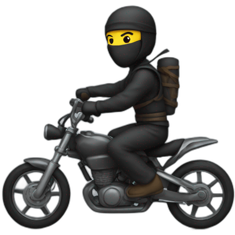 Ninja driving bike emoji