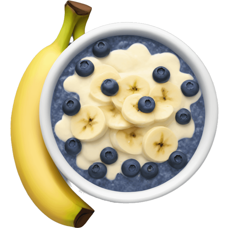 porridge with banana and blueberry emoji