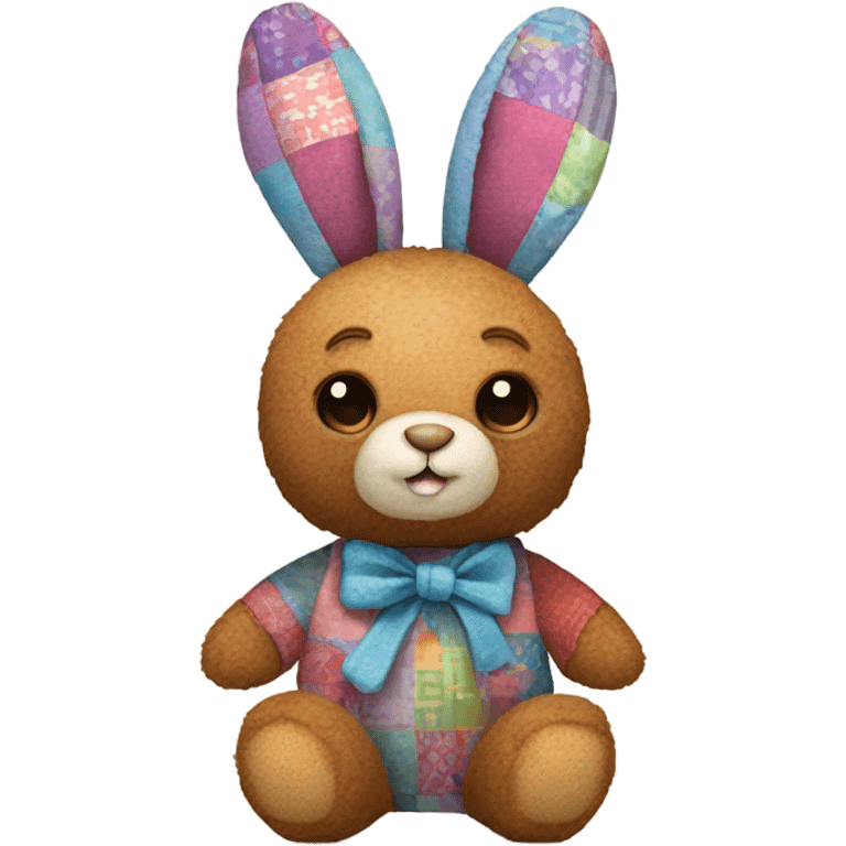 Patchwork Bunny teddy emoji