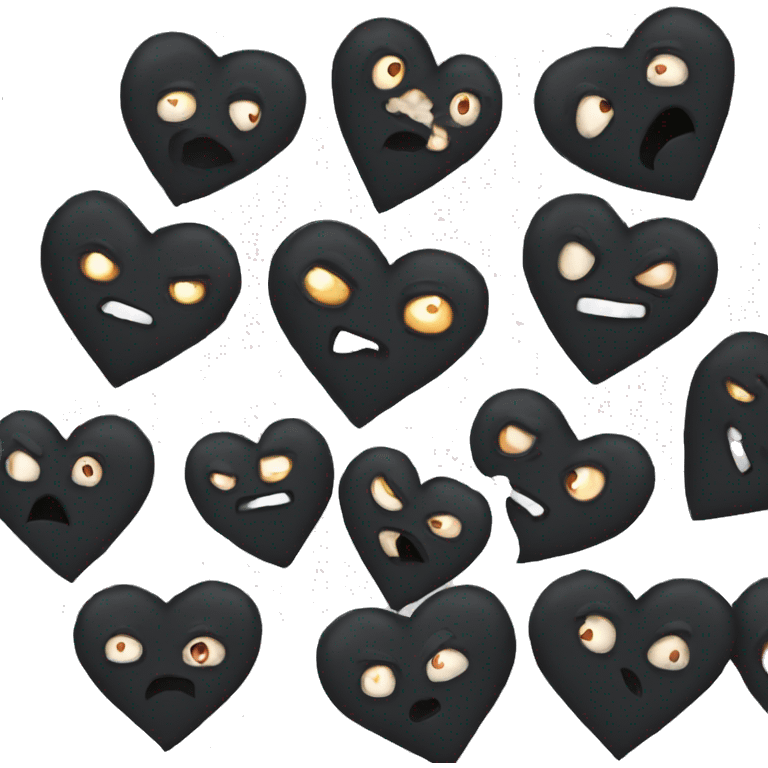 Broken spooky black heart emoji