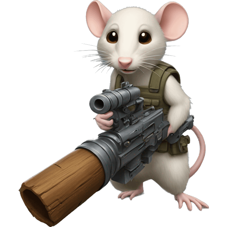 Rat with M134 minigun made of wood and metal  emoji