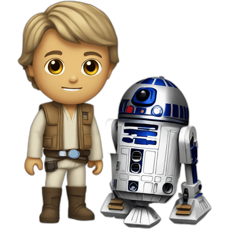 Luke Skywalker with R2-D2 emoji