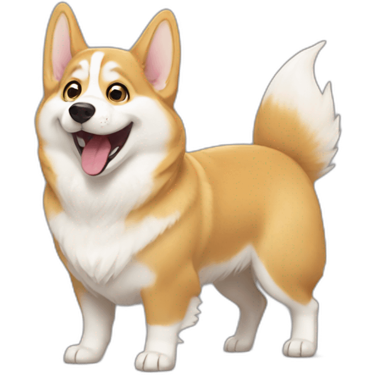 Golden corgi husky ghost laugh emoji