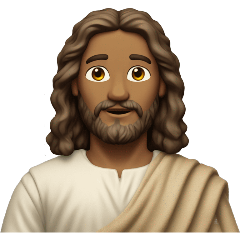 Jesus's skin was a darker hue and that his hair was woolly in texture. The hairs of his head, it says, "were white as white wool, white as snow. His eyes were like a flame of fire, his feet were like burnished bronze, refined as in a furnace. emoji