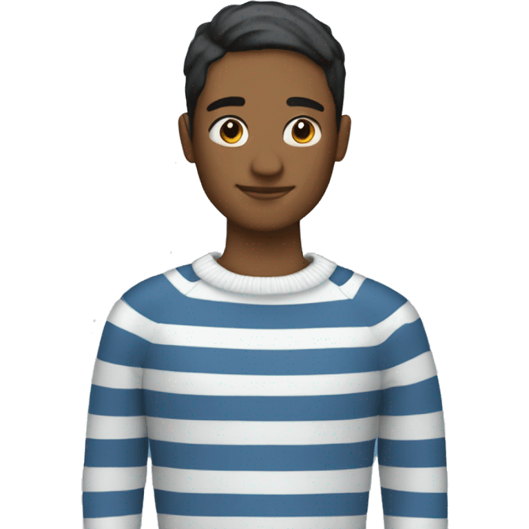 Blue and white striped sweater emoji