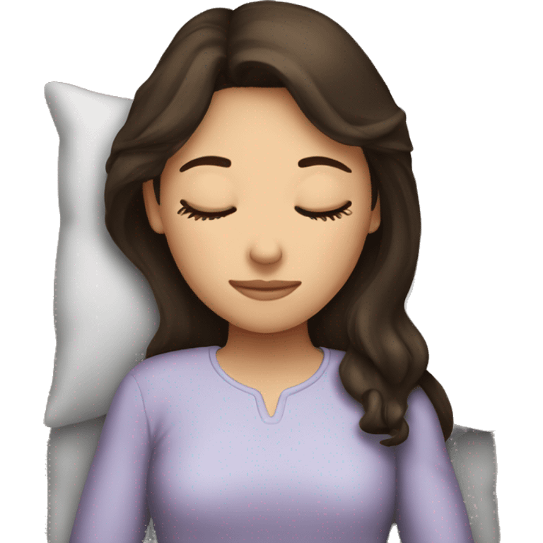 Brunette girl sleeping emoji