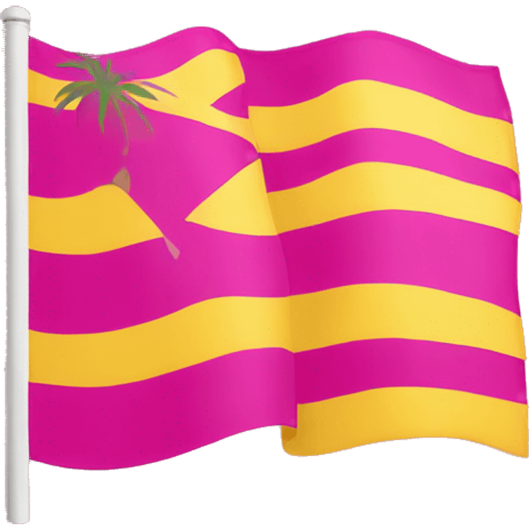 floptropica flag with a pink background and yellow stripes emoji