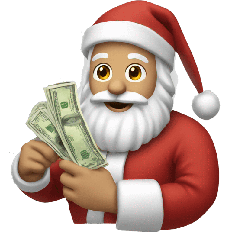 Santa holding money  emoji