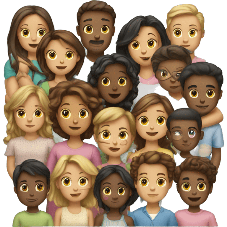 mother with 12 other kids 6 girls 6 boys emoji