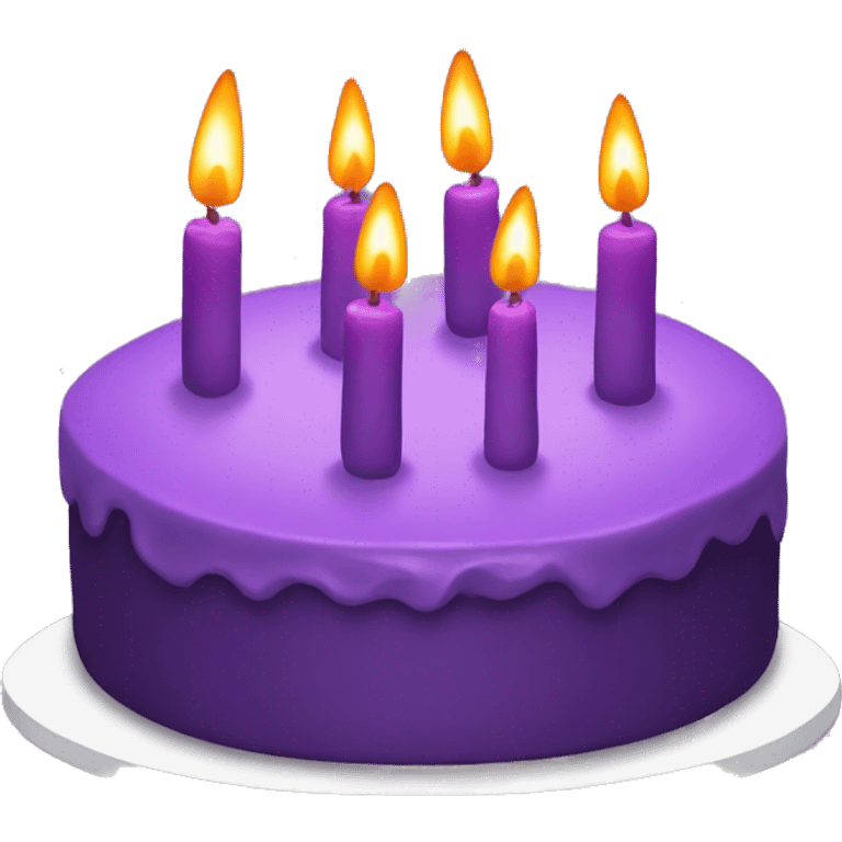 purple cake with candles emoji