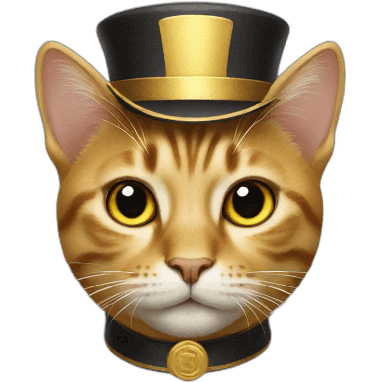 Cat with a golden hat emoji