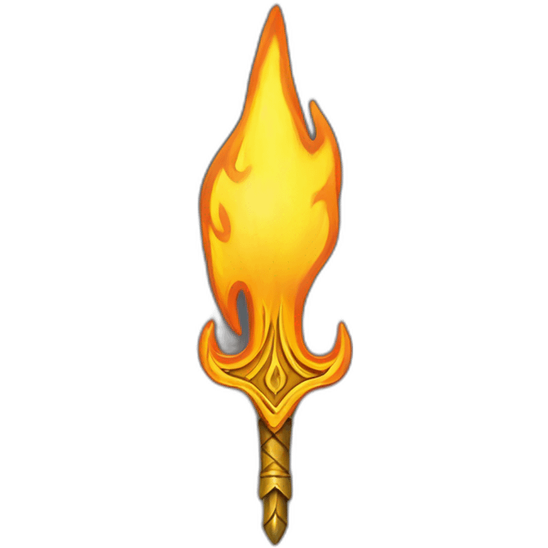 flame in the shape of ukrainian trident emoji